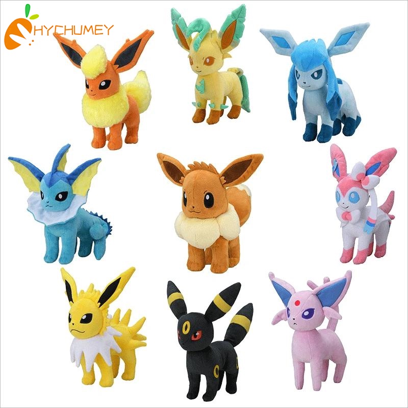 HYC Humey styles Pokemon Eevee Stuffed Toys Eeveelution Jolteon Sylveon  Flareon Umbreon Pokemon Eevee Plush Toys for Children Christmas Birthday