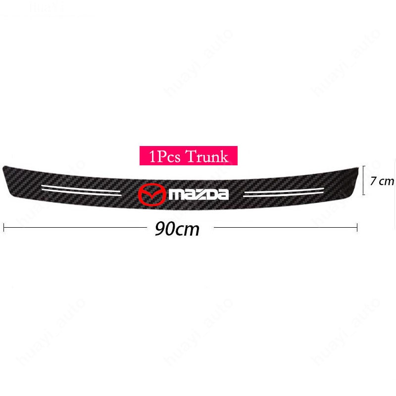 Mazda Car Door Sill Sticker Anti-Scratch Carbon Fiber leather Sticker ...