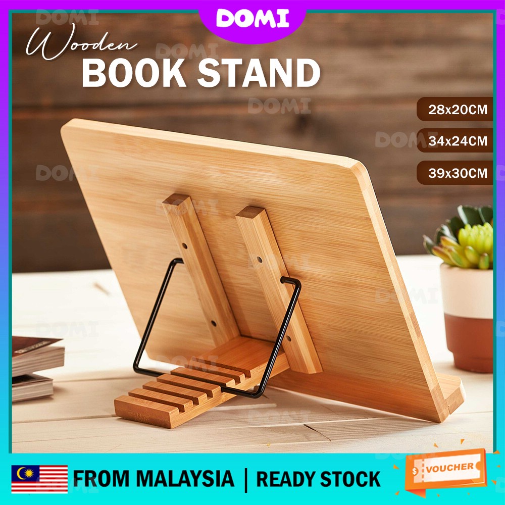 DOMI Foldable Wooden Book Stand Adjustable Height Bookstand Book Rest ...