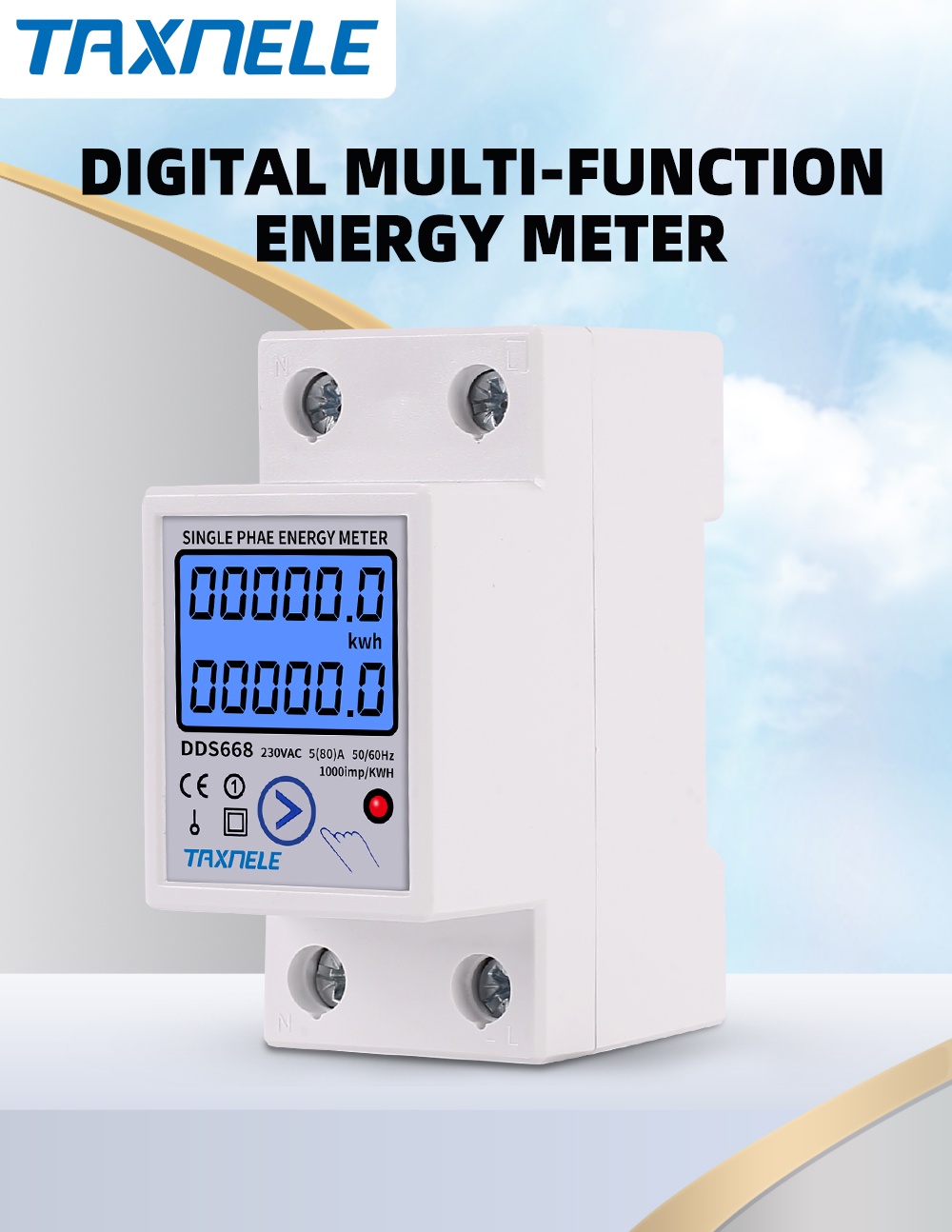 Din Rail Digital Single Phase Reset Zero Energy Meter kWh Voltage ...
