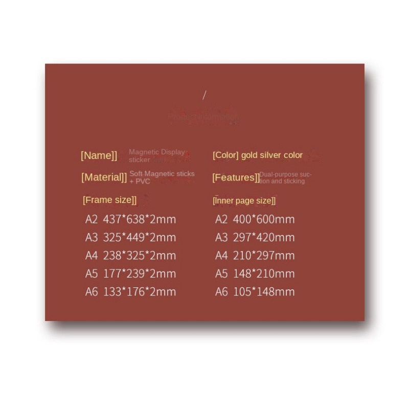 Magnetic Display Sticker Wall Hanging A4 Magnetic Stickers Business ...