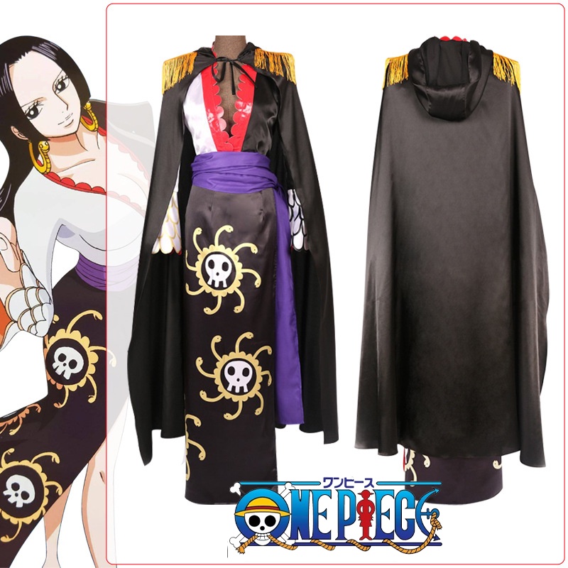 Anime One Piece Boa Hancock Cosplay Costume Dress Cloak Outfit Carnival ...