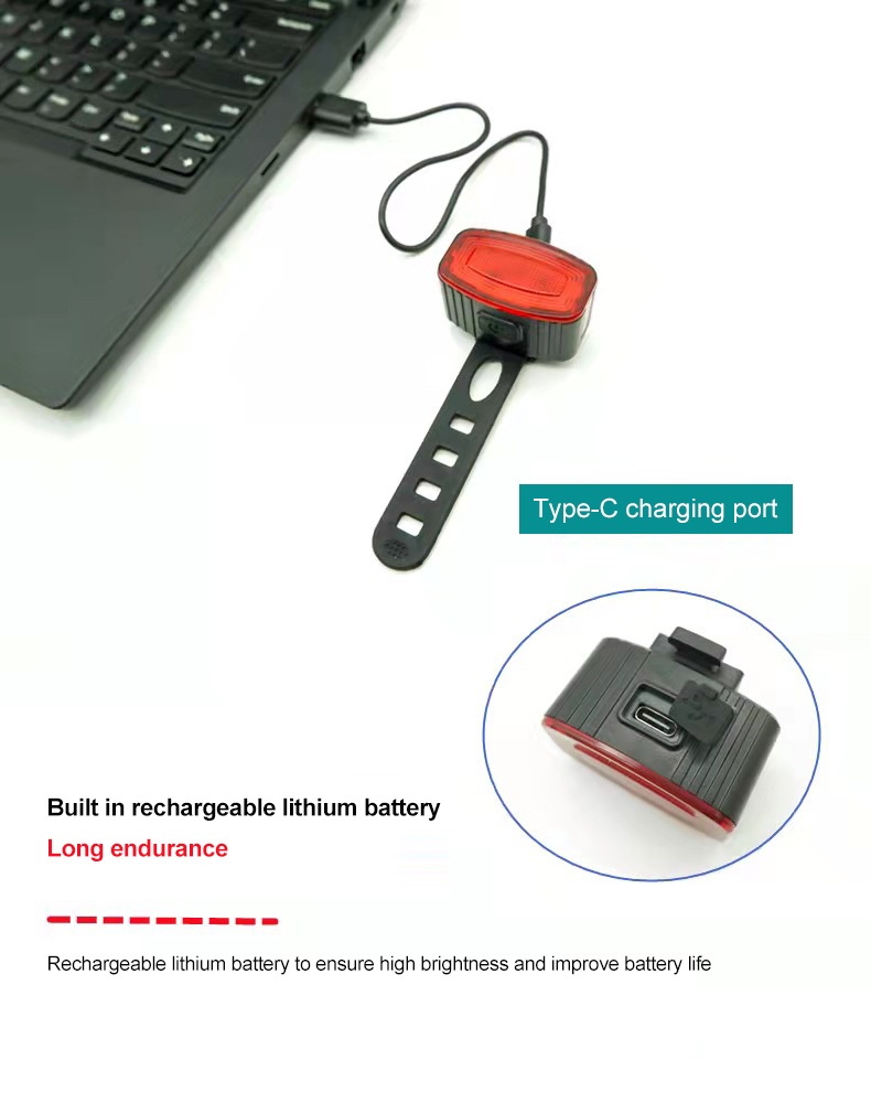 Bicycle Front Tail Light USB Charging High Brightness Mutiple Modes