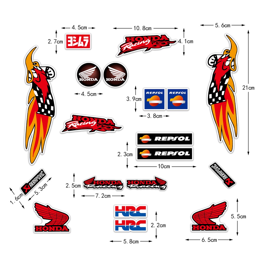 Honda HRC Repsol CBR RR Reflective Sticker Motorcycle Helmet Fuel Tank ...