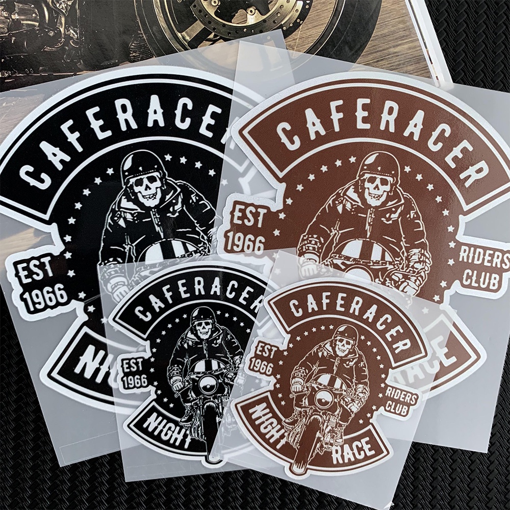 CAFE RACER Motorcycle Sticker Riders Club Decal Night Race Racing ...
