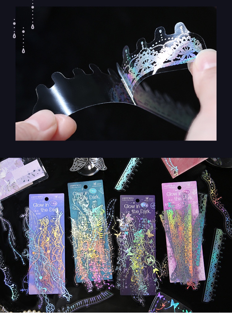20 Sheets Firefly Streamer Series PET Sticker Pack Fantasy Colorful ...