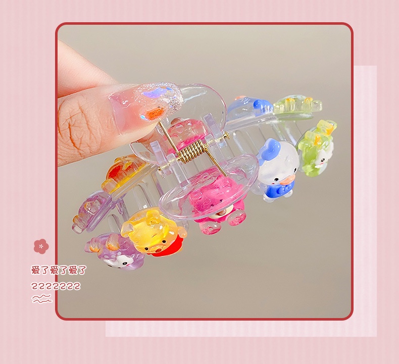 Cute Sanrio transparent grab clip yu gui dog girl heart students ins ...