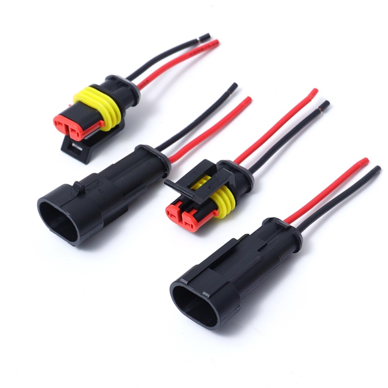 1 Set 2 Pin Electrical Wire Connector Plug / Car Waterproof Wire ...