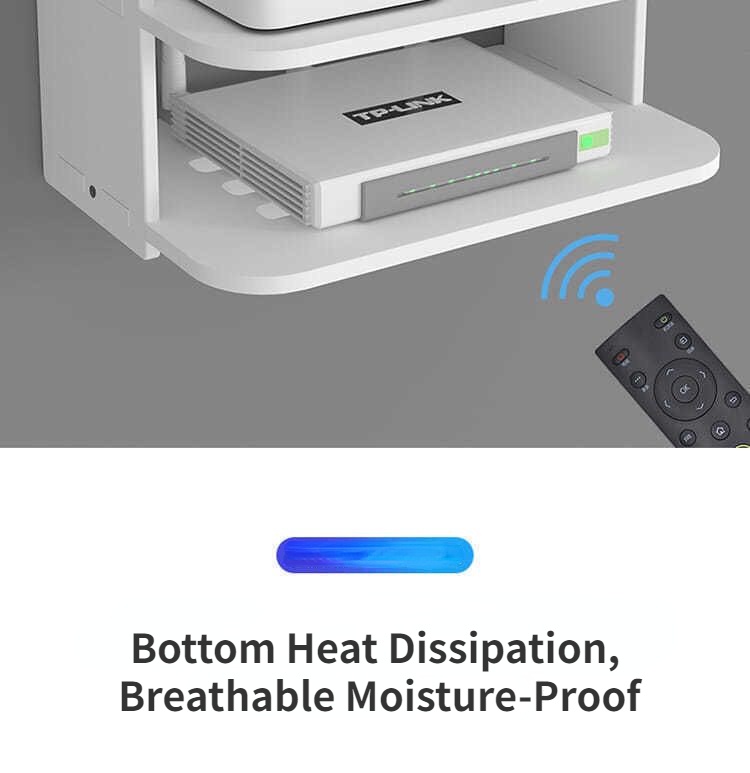 Wooden Wall Mounted Wifi Router Shelf Wall Set Top Box Rack Wall Living ...