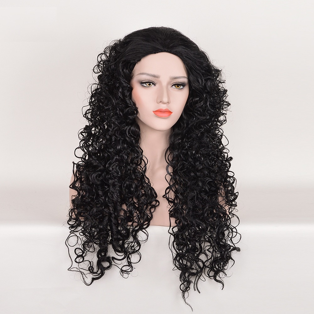 Maui Cosplay Moana Wig Black Style Afro Kinky Curly Long Messy Hair