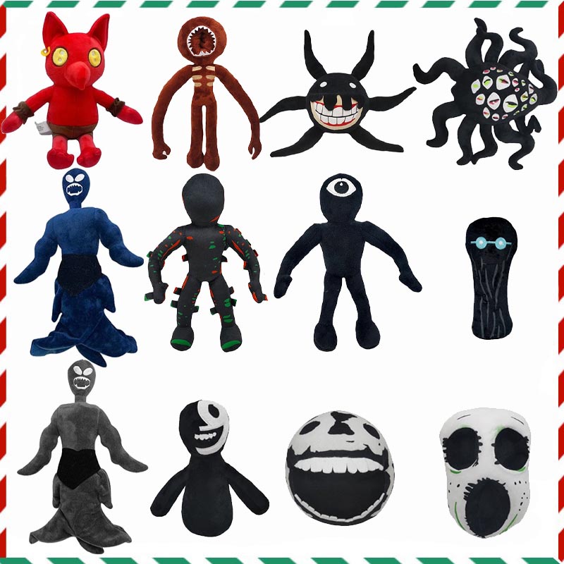 Doors Roblox Plush Figure, 5 Rainbow Friends Plush Toys, Rainbow Friends  Dark Collection, Multi-Eyed Tentacle Monster, Ogre Monster, Black One-Eyed