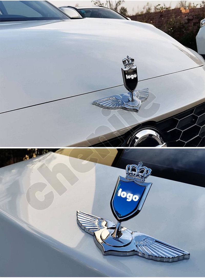 High quality Modified Metal 3D Standing Car Front Hood Emblem Sticker ...