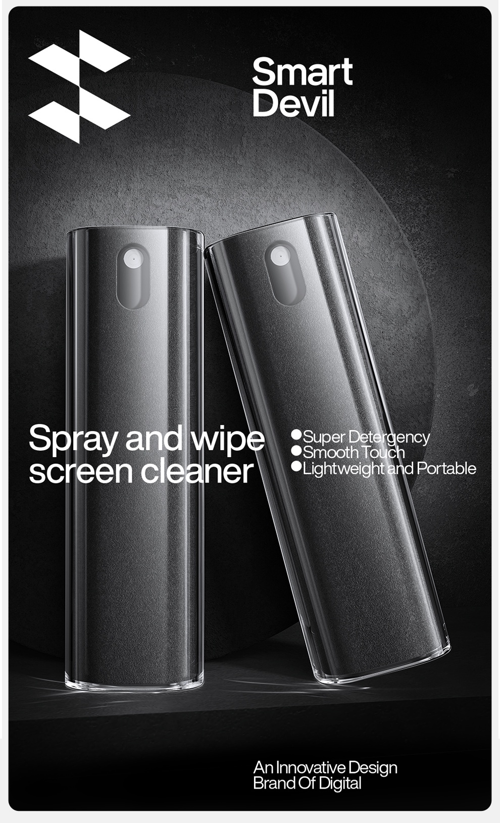 SmartDevil Mobile Phone Screen Cleaner Spray 2 In 1 Portable Tablet PC ...