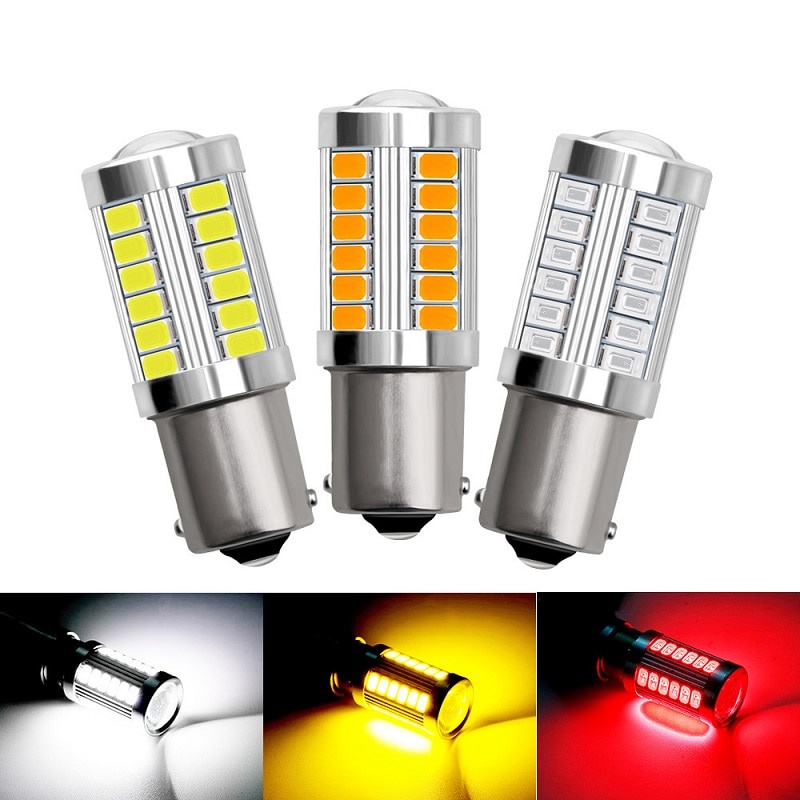PY21W P21/5W 1156 1157 LED 1 PCS Car Bulb Ba15s Bay15d 12V 33SMD 7000K ...