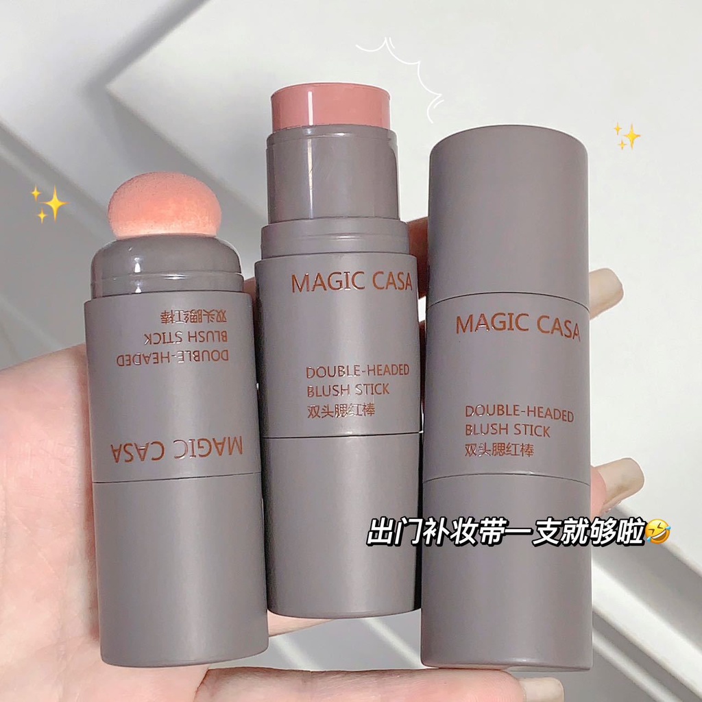 MAGIC CASA Double Head Sponge Blush Moisturize Lasting Nature Water ...