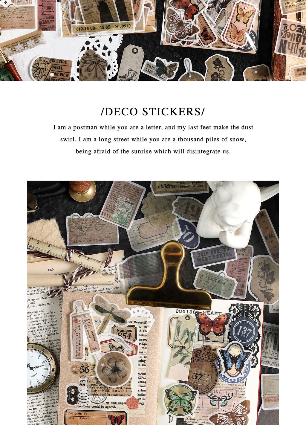 Journamm 100pcs/pack Vintage Scrapbooking Sticker Washi Paper DIY Photo ...