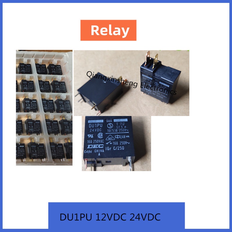 Mini Electronic Relay DU1PU 12VDC 24VDC 4 Pins 16A One Set Normally ...