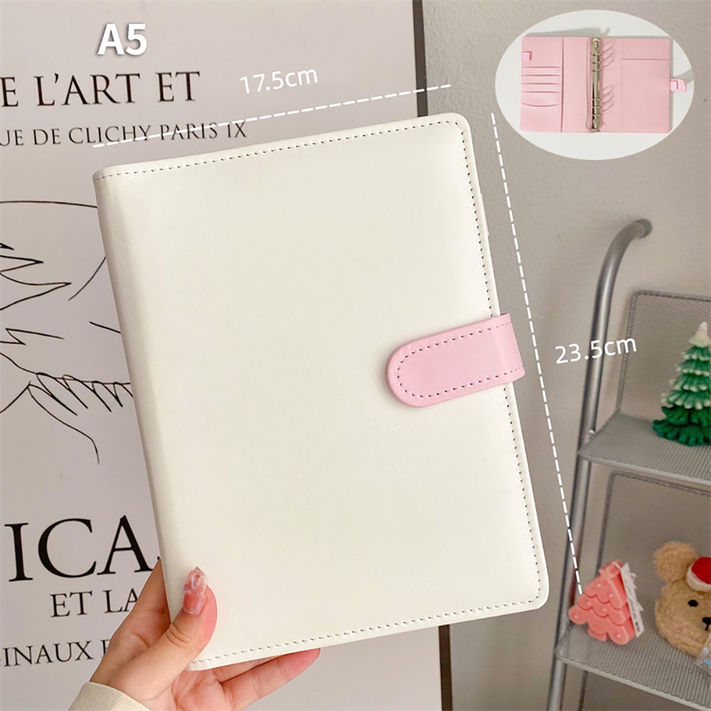 A5/A7 3 inch Collbook 6 Ring PU Leather Glitter Binder Refillable ...