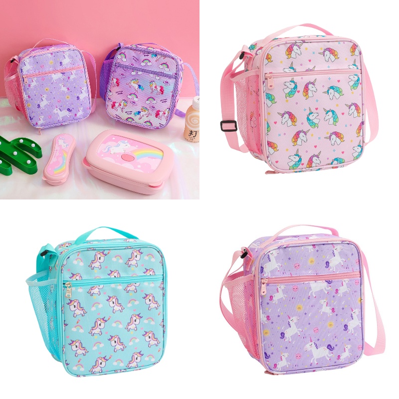 Highquality Polyester Unicorn Lunch Box For Children, Featuring A Cute