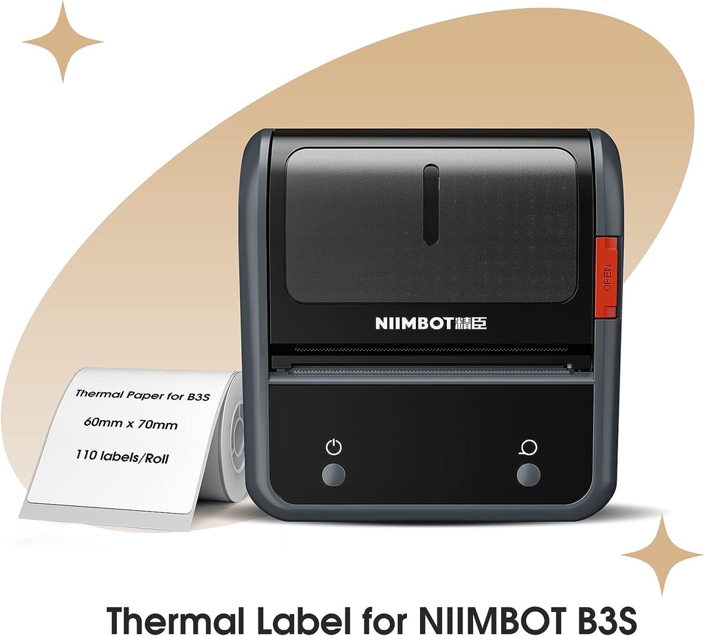 NIIMBOT B3S White Round Series Label Paper Thermal Sticker, Food ...