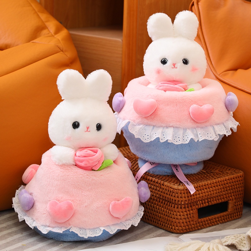 HOT 48h Shipping 2in1 Princess Bunny Change To Bouquet Plush Toy ...