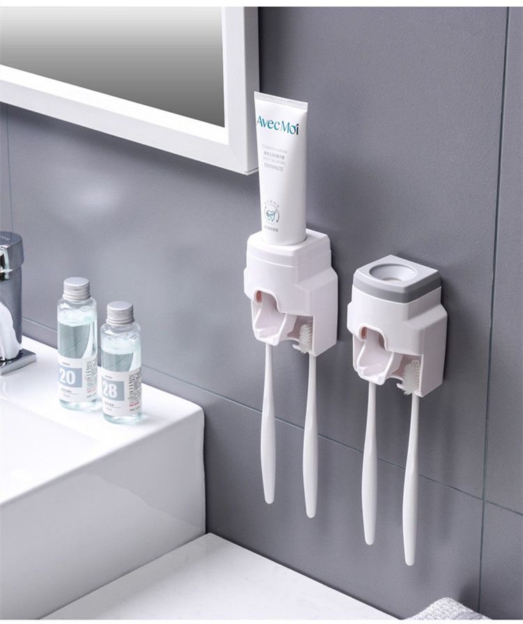 Creative Lazy Automatic Toothpaste Squeezer Wall Mount Toothbrush ...