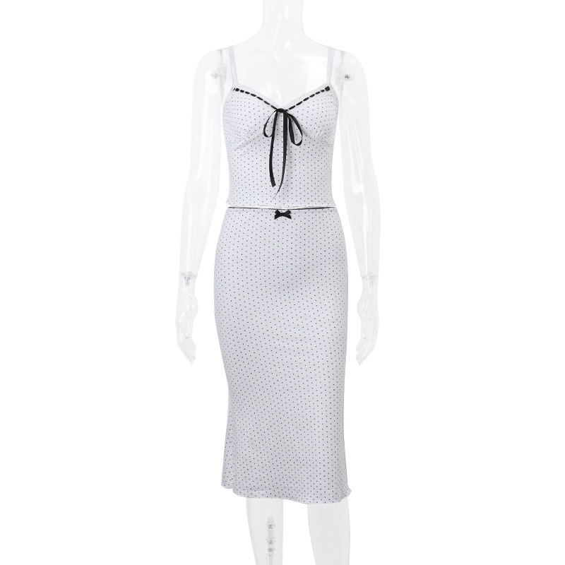 WEANIA Women INS Style Low Cut Tank Top Fishtail Dress Set | Shopee ...