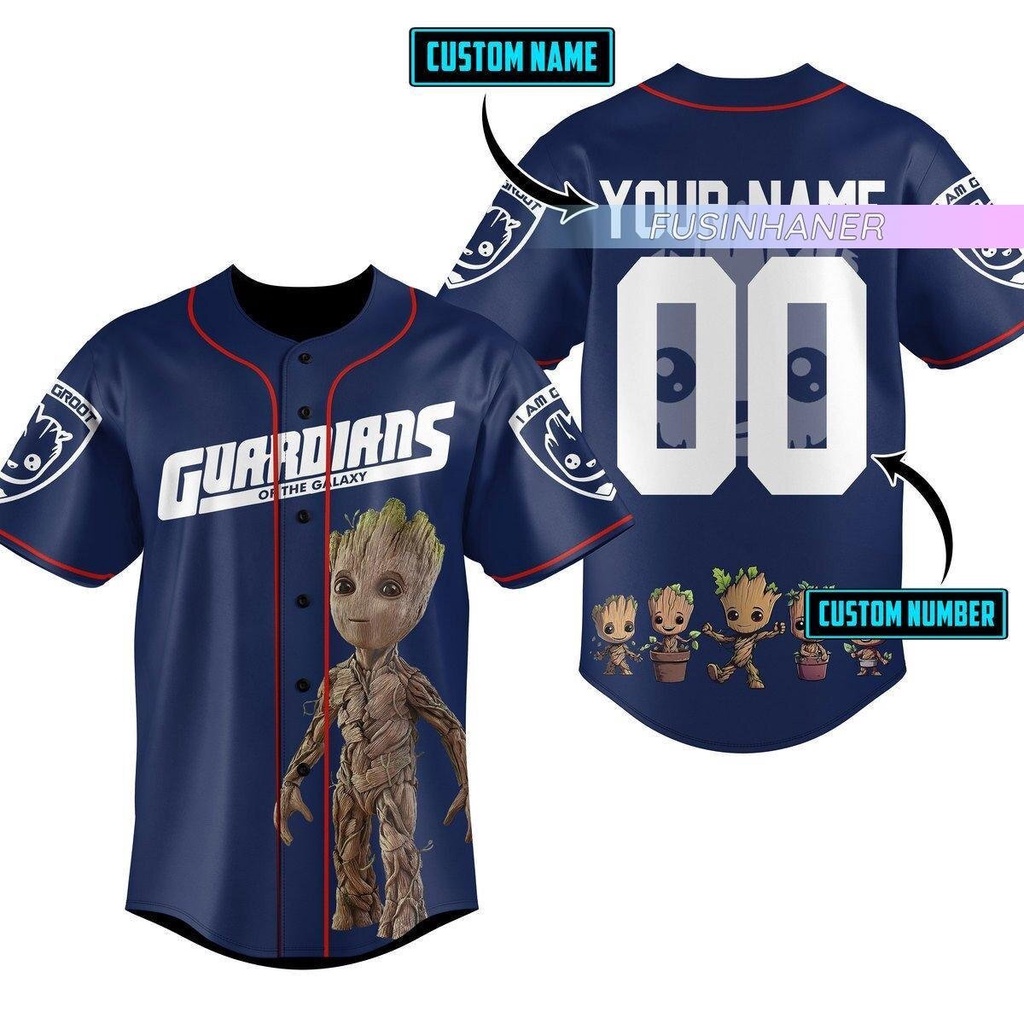 Baby Groot Baseball Jersey, Marvel Groot Jersey Shirt, Groot Guardians ...