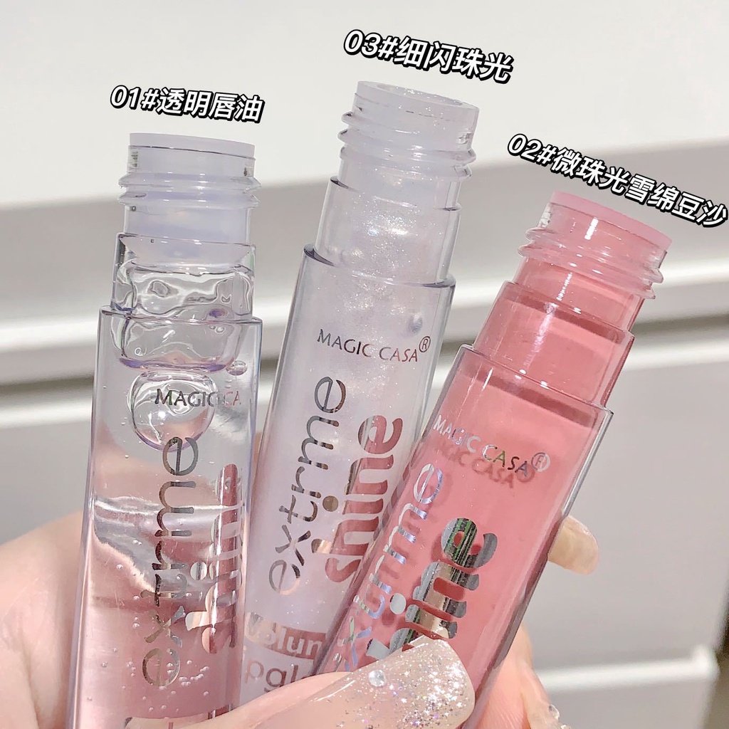 MAGIC CASA Lip Gloss Transparent Mirror Surface Pearlescent Flash ...