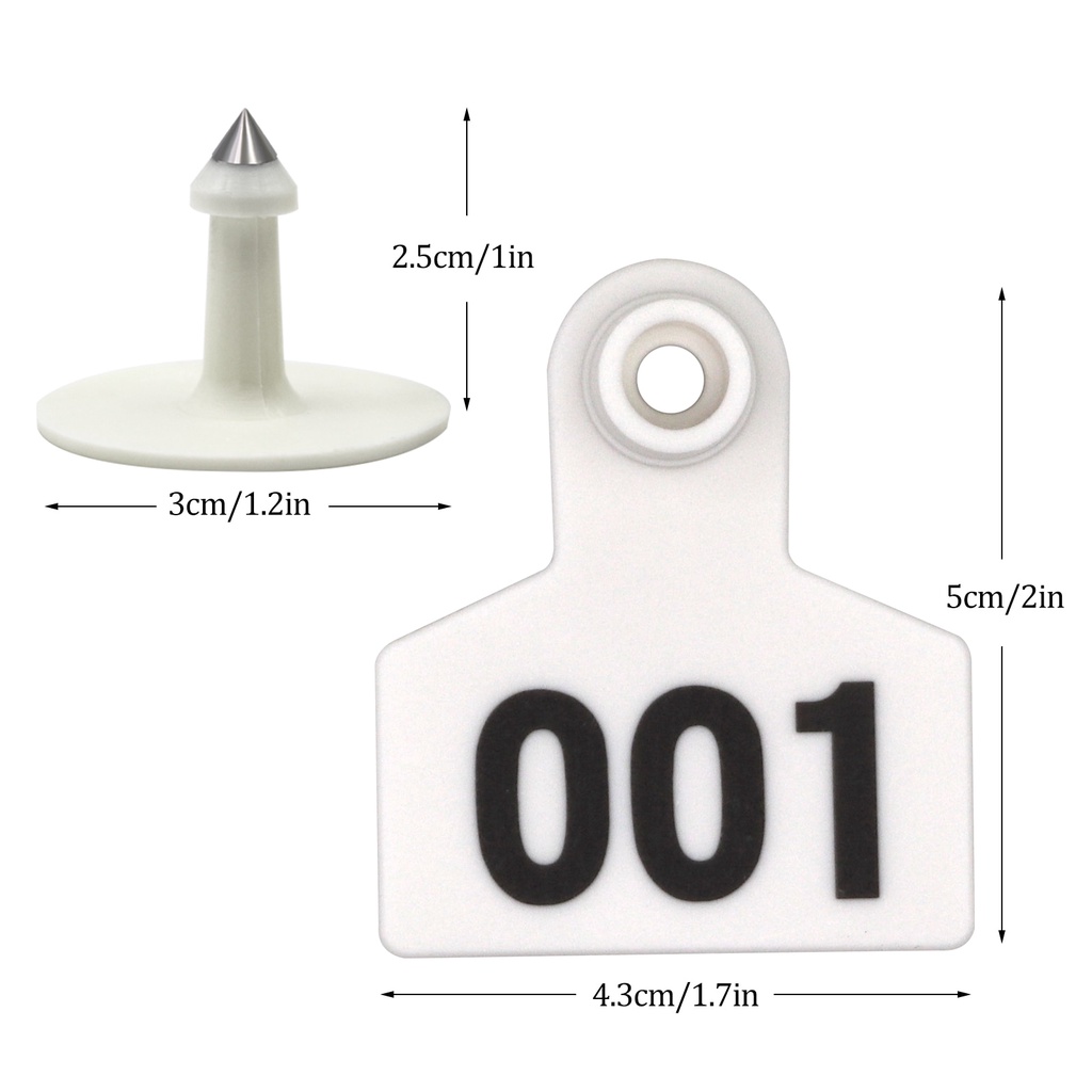 【Ready stock】100Pcs Cow Pig Goat Ear Tags Animal Ear Tag Cards 001-100 ...