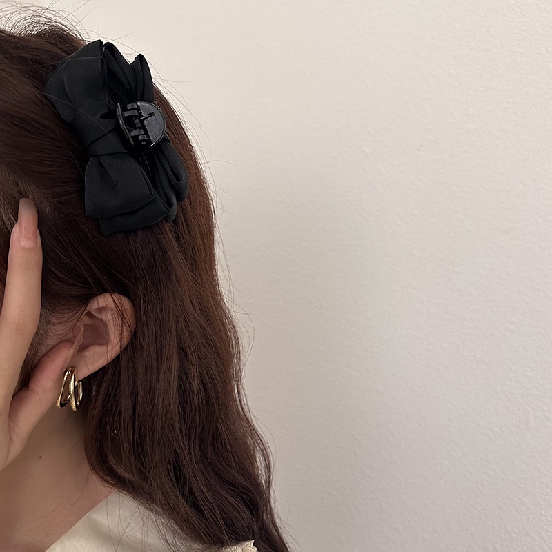 Black Bow Princess Head Clip Small Female Side Forehead Bangs Hair ...