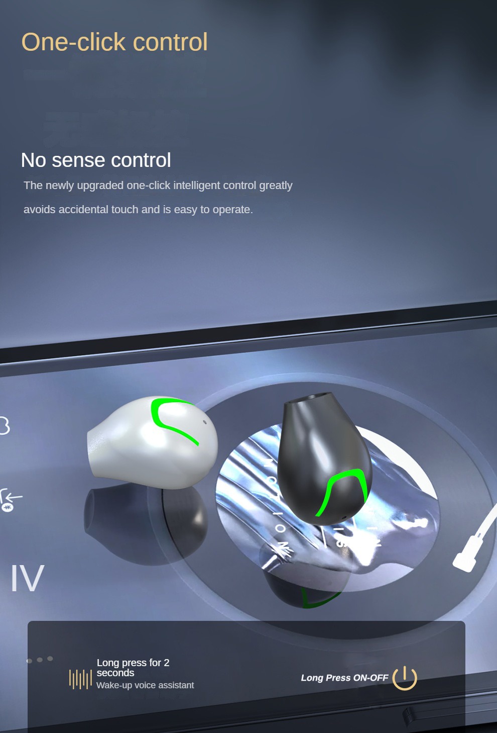 Mini Invisible Headset Bluetooth 5.3 in-ear Earphones TWS Wireless ...