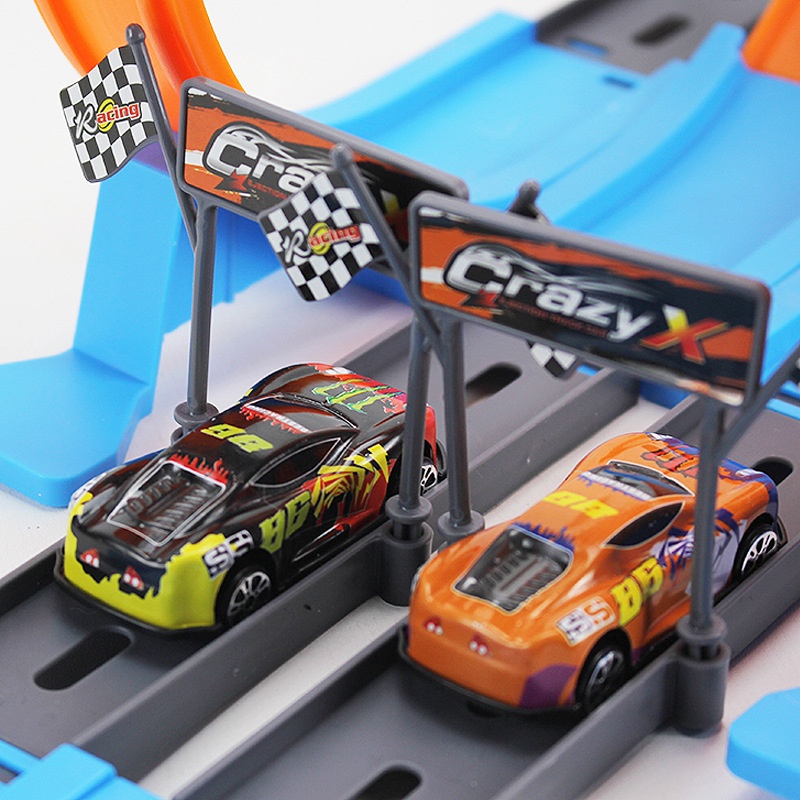 4 random color cars Hot Wheels Ejection Track Car FOR BOYS DIY Racing ...
