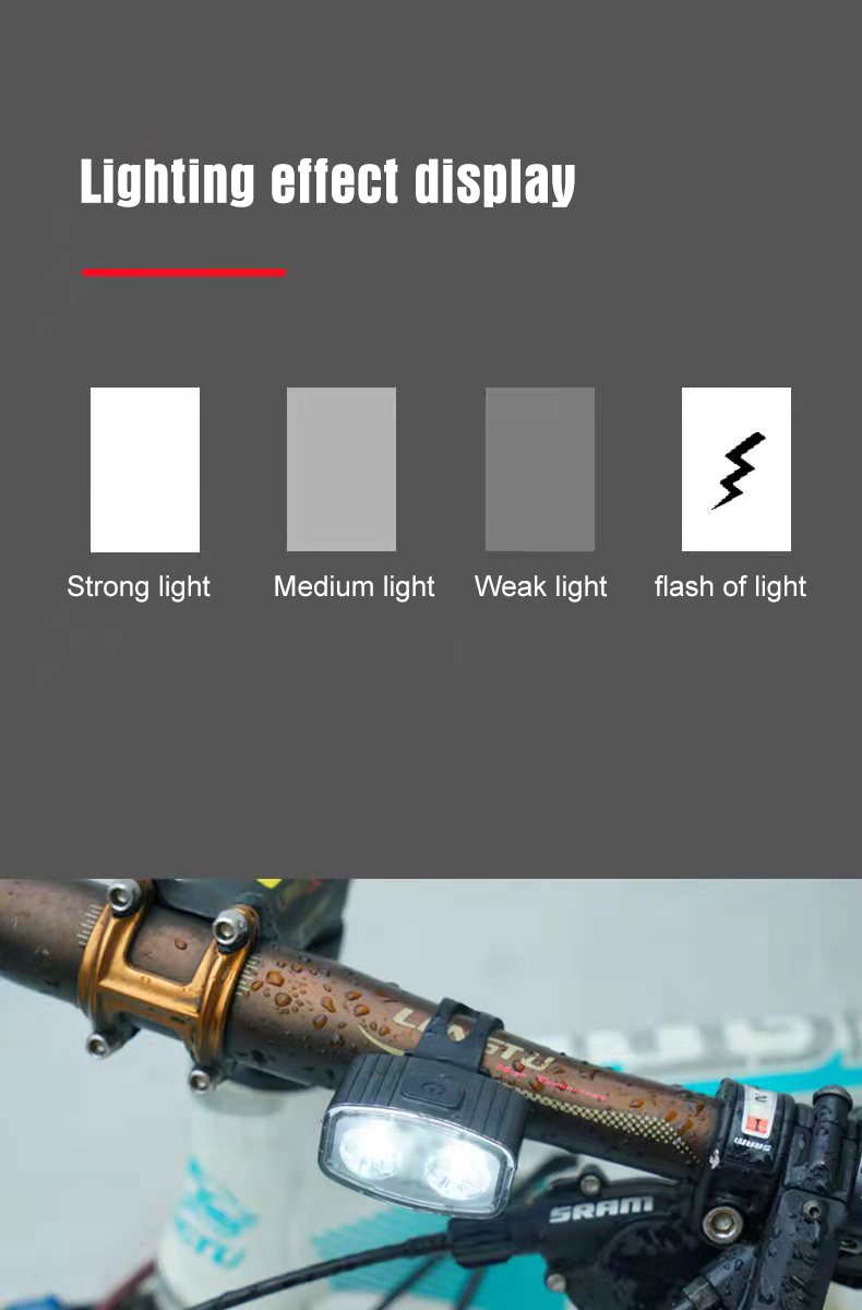 Bicycle Front Tail Light USB Charging High Brightness Mutiple Modes