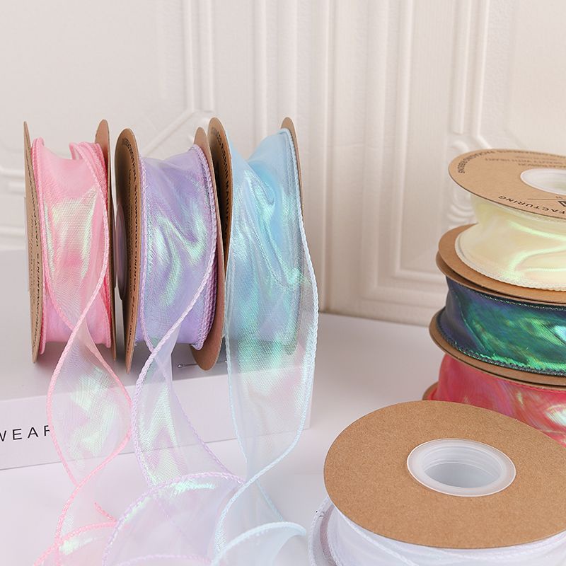 10 Yards/roll Pearlescent Fishtail Yarn Ribbon Flower Bouquet Packaging ...