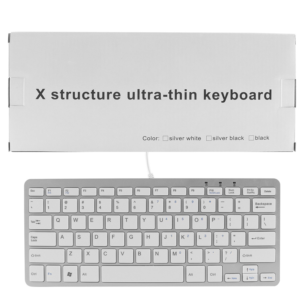 78 Keys Ultra Thin Mini Wired Keyboard Plug in keyboard Universal USB