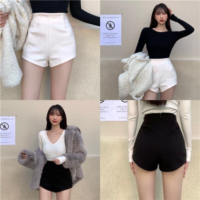 Mini Skinny Knit Women's Shorts Black Short Pants for Woman To Wear ...