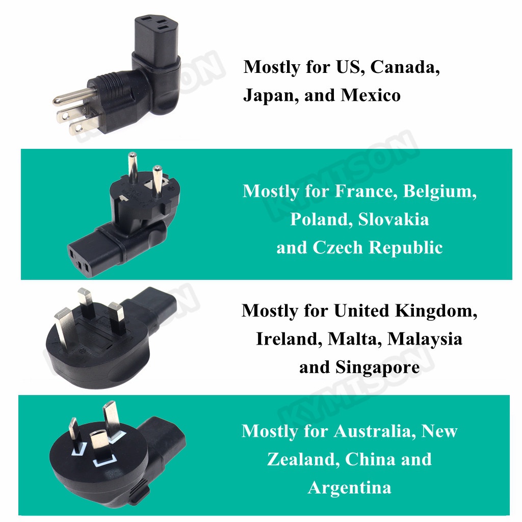 IEC C13 C14 Power Cord Extension Interchangeable Plug Computer AC ...