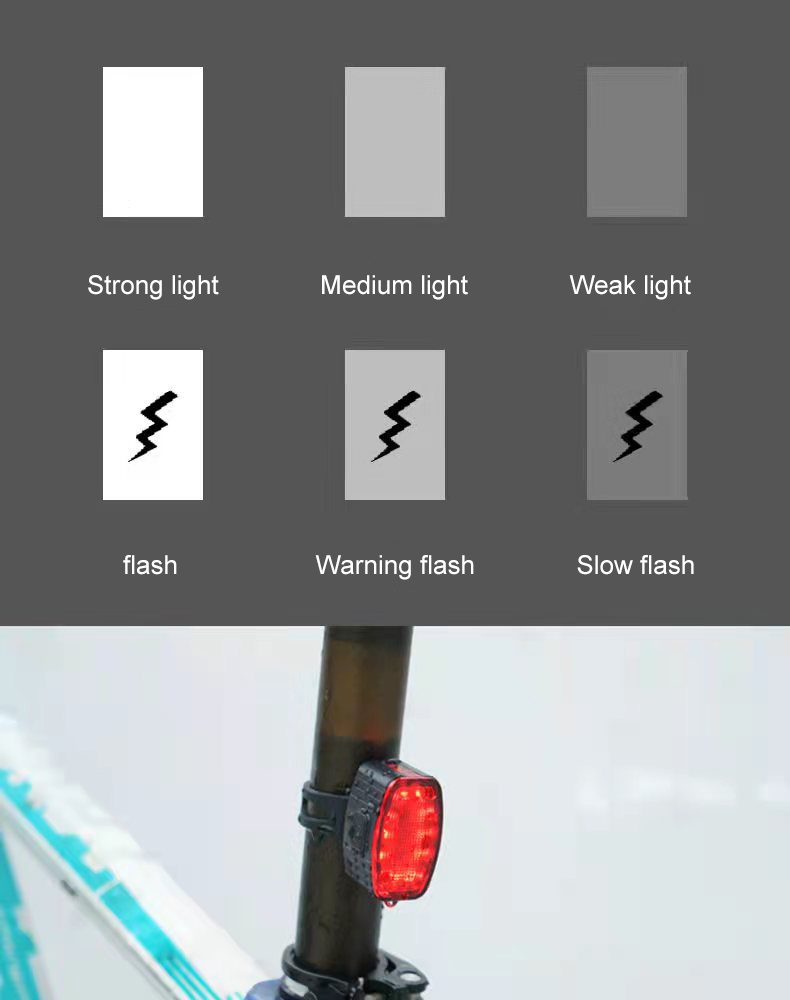 Bicycle Front Tail Light USB Charging High Brightness Mutiple Modes