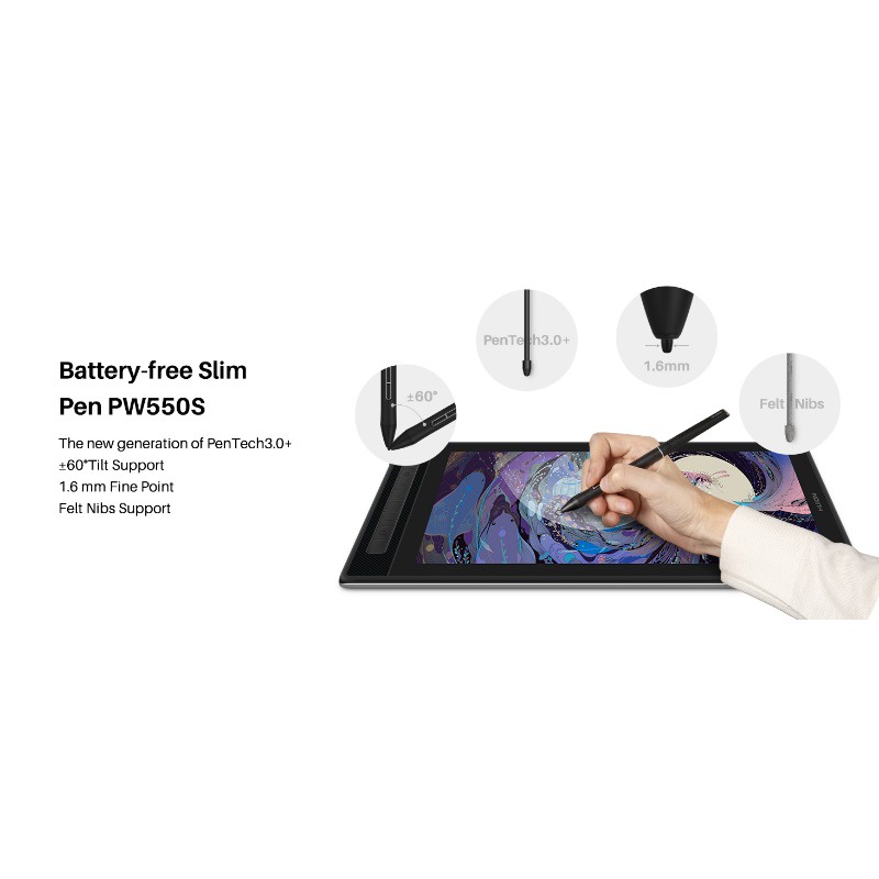 HUION KAMVAS 24 Plus ＋スリムペンPW550S Amazon.in: Buy Huion Battery-Free Slim Pen Pw550S 9.5Mm Diameter