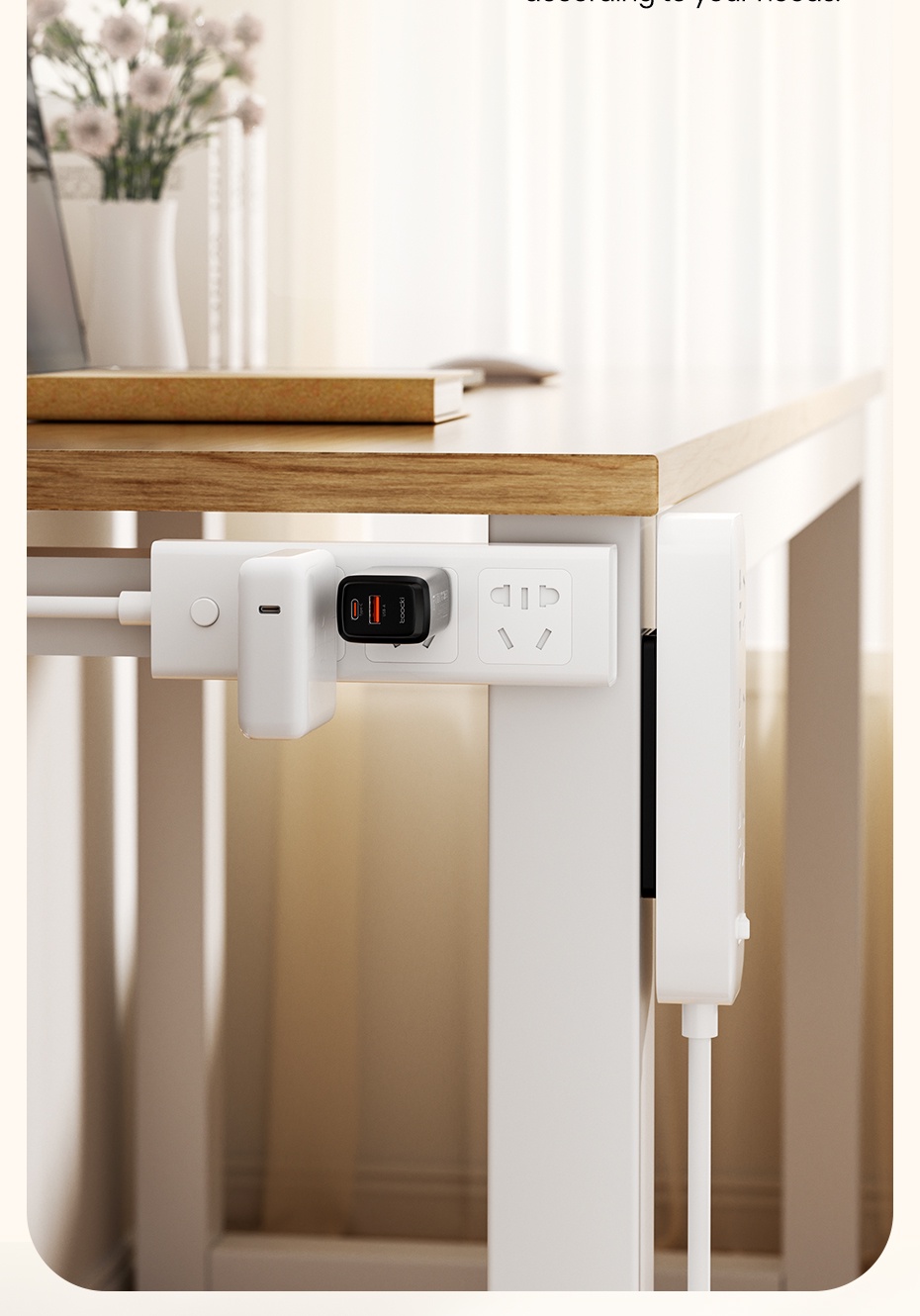 Toocki Wall-Mounted Sticker Punch-free Holds Power Sockets Fixer Slider ...