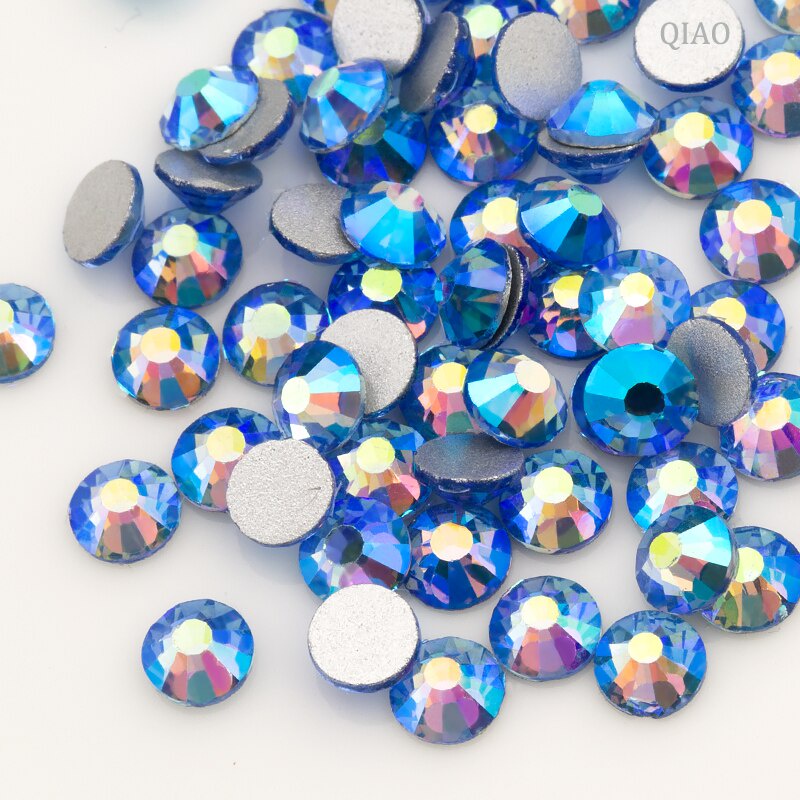 QIAO Light blue AB Crystal Glass SS16 SS20 Nail Art On Rhinestone/Non ...