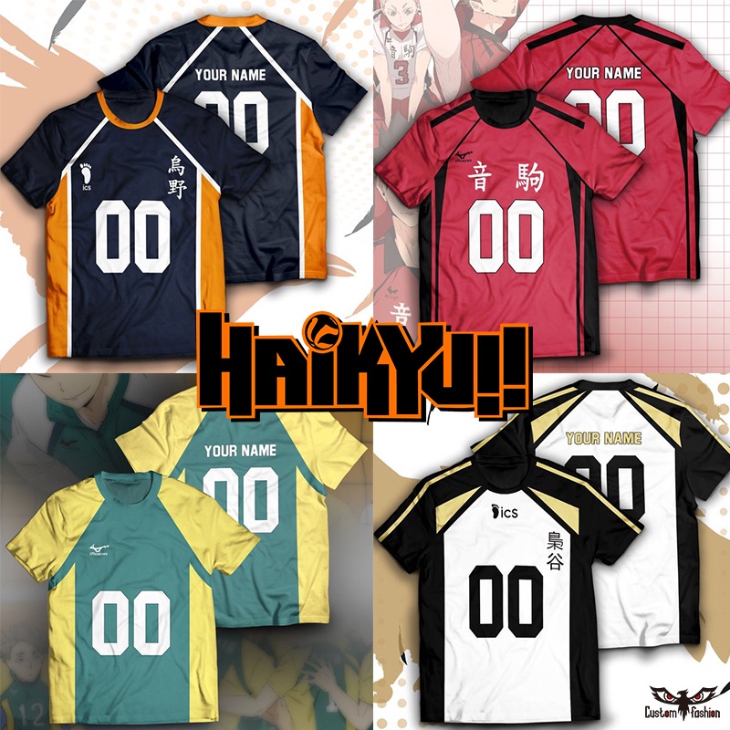 QYIFIRST Anime Karasuno High School Volleyball Club Tee Shirt 3D Manica Corta T-Shirt Top Bluse Cosplay Costume Bianco XL (Chest 112cm