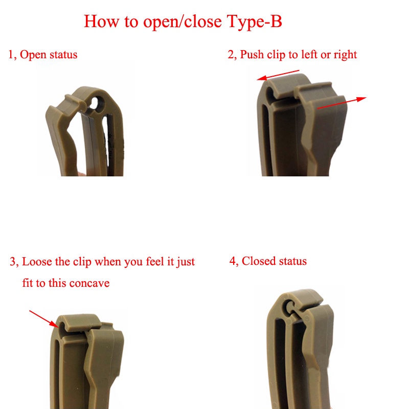 LUC 5 pcs Molle Webbing Buckle Quick Slide Retainer End Clip Molle ...