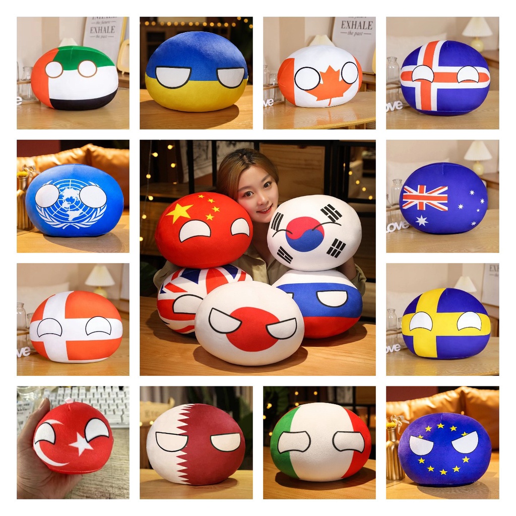 10/30/40cm Country Ball Plush Toys Polandball Pendant Country Balls ...