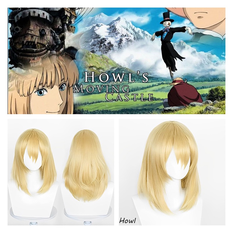 Anime Howl's Moving Castle Cosplay Blonde Wig Comic Show Cos Crysta ...