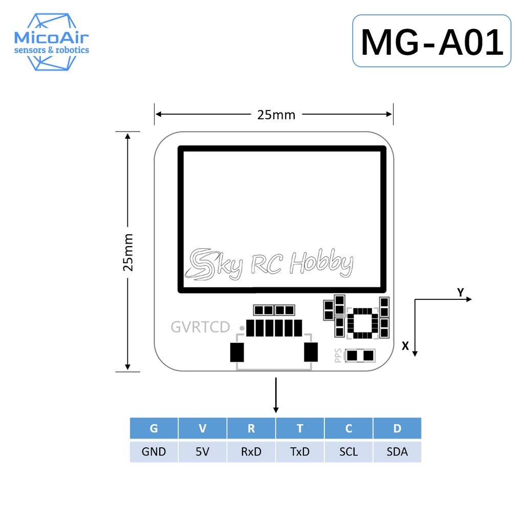 QVVFRED Module GPS MG-A01 M10 25mm + Boussole QMC5883L - Haute Précision Pour FPV Racing Drone Bateau Robot