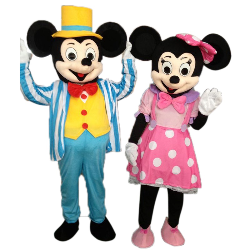 Mouse Mascot Costume Mickey Minnie Cartoon Character Costume Adult Size ...