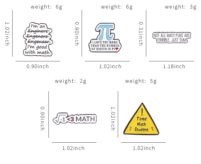 Love Science Enamel Pin Brooches Formula Student Enjoy Math Brooch Test ...