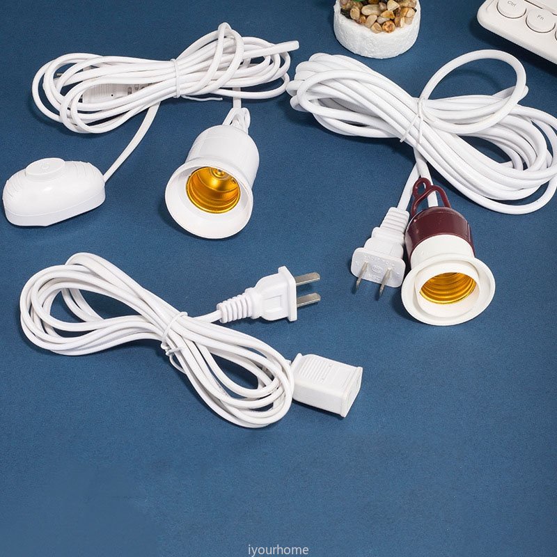 E27 10M 5M Extension Cable Lamp Bulb Holder with Switch LED Light Bulb ...
